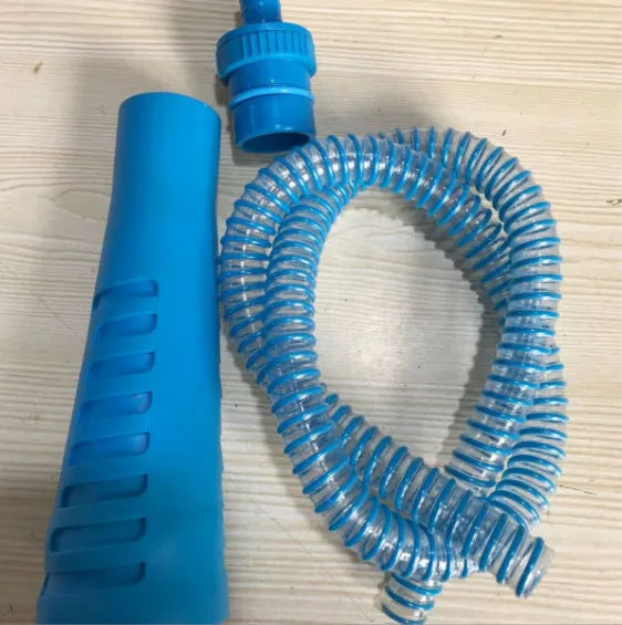 Blue washing machine vacuum cleaner suction pipe with 114cm hose and round cleaning head