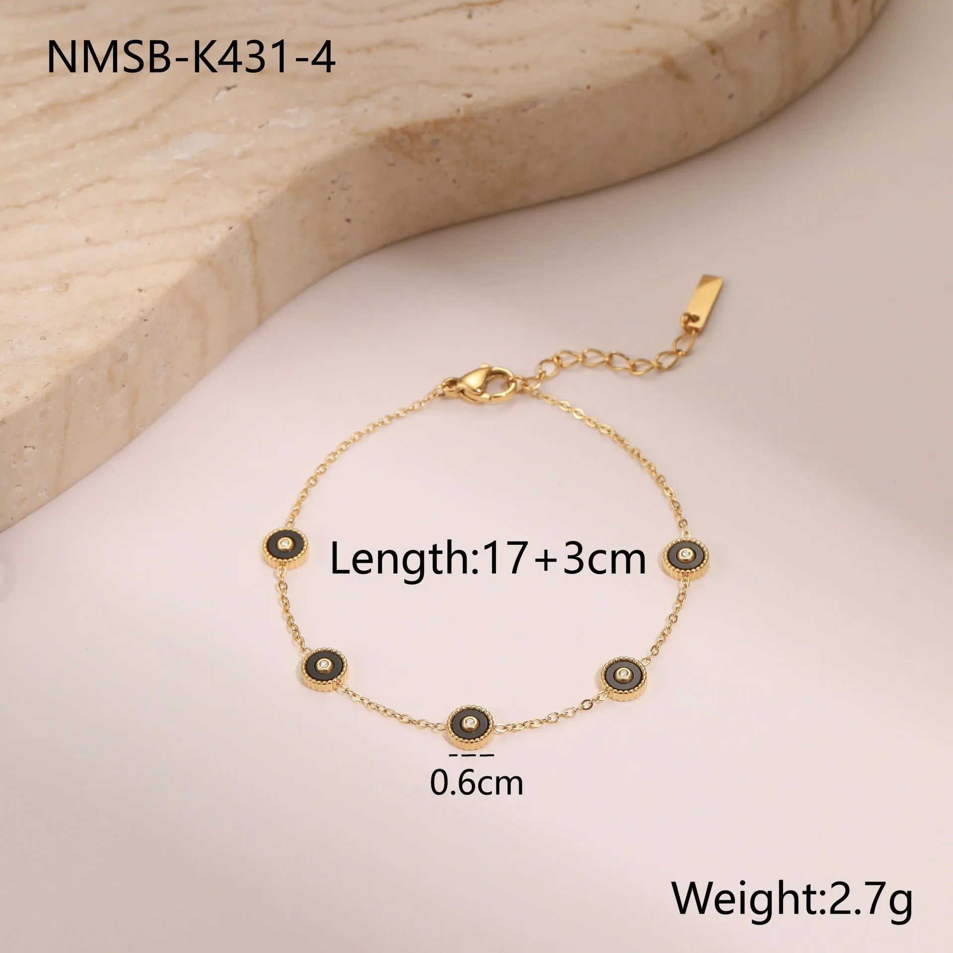 Gold-plated fritillary geometric bracelet and necklace set for women