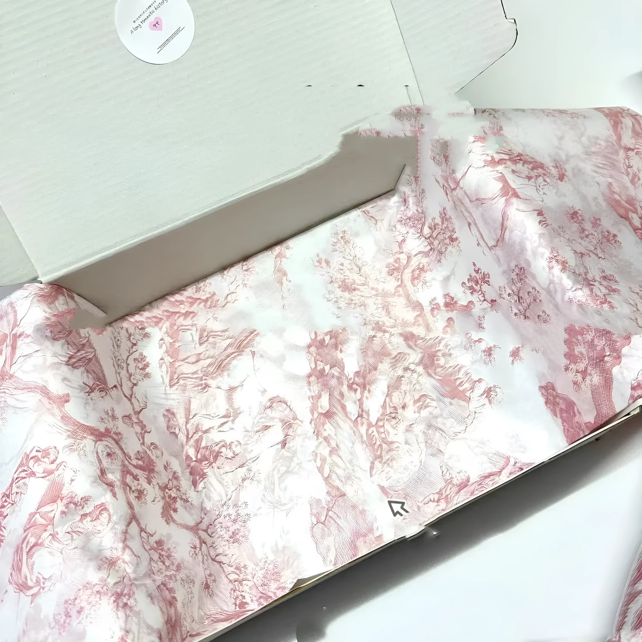 French mg tissue paper with fairy French romance retro design in pink purple and green purple colours