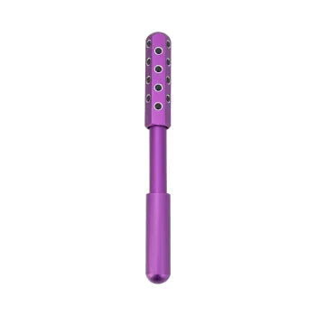 Purple Germanium particle facial massage roller with 24 grains for eye and facial beauty treatment