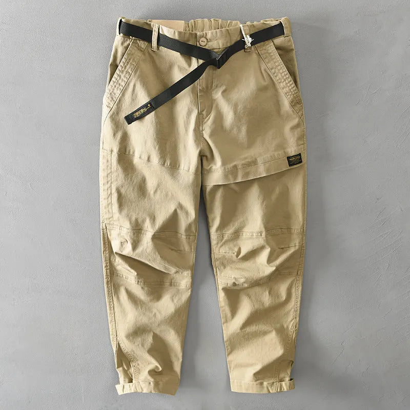 Men's casual elastic Japanese overalls in cotton fabric with loose fit design