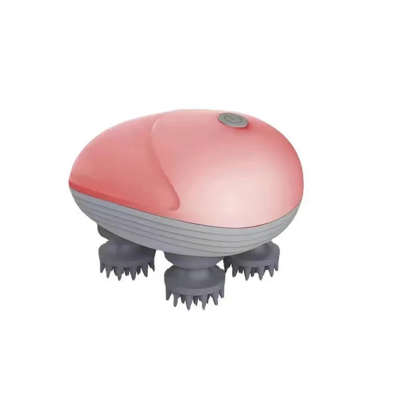 Electric cat massager with four rotating heads in blue colour