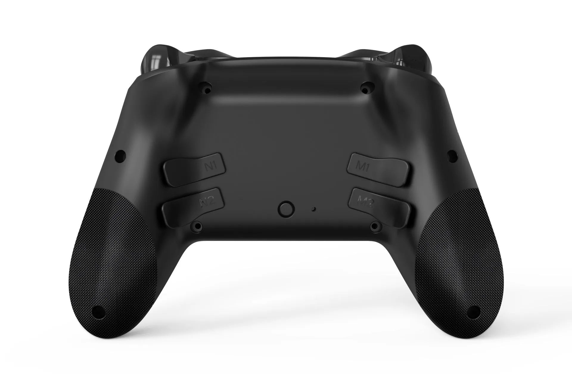 Black wireless game controller with leather pattern texture, showing Type-C port and dimensions 171x67x136mm.