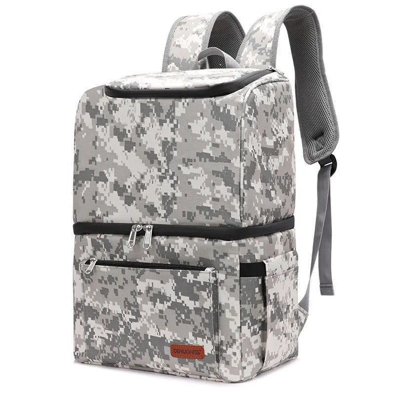 Double layer insulated backpack with ice pack compartment in blue colour option