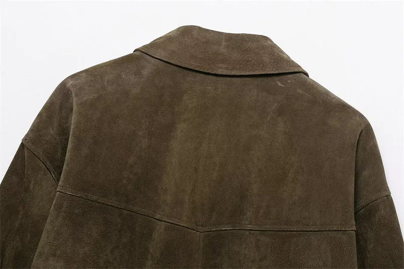Women's medium thickness PU jacket in Japanese Korean casual style