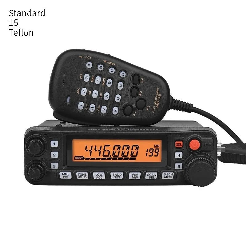High-power radio car interphone with walkie-talkie handset and antenna clamp for self-driving tour communication