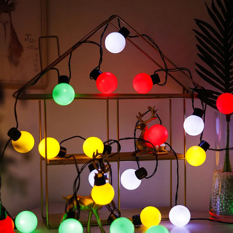10-metre black line solar decorative light set with 40 LED lamps for outdoor festival and tent use.