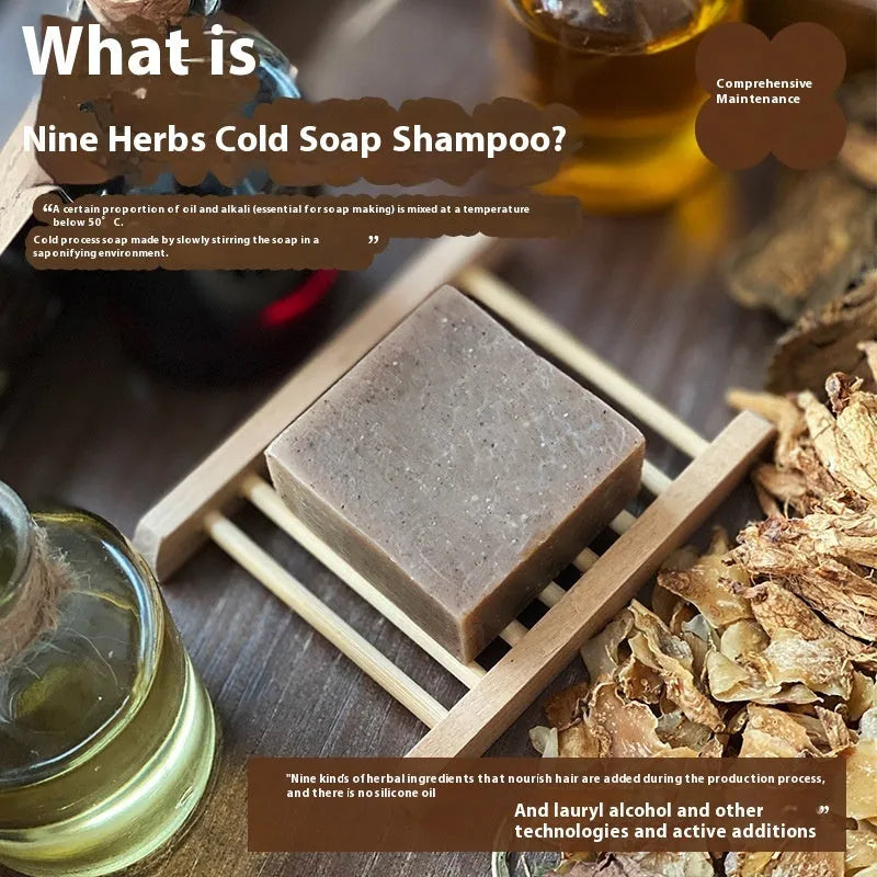 Nine Grass cold process shampoo soap bar 72g solid hair wash silicone free