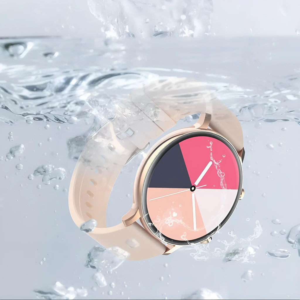 Bluetooth call smartwatch with stainless steel strap showing health metrics on 41mm display