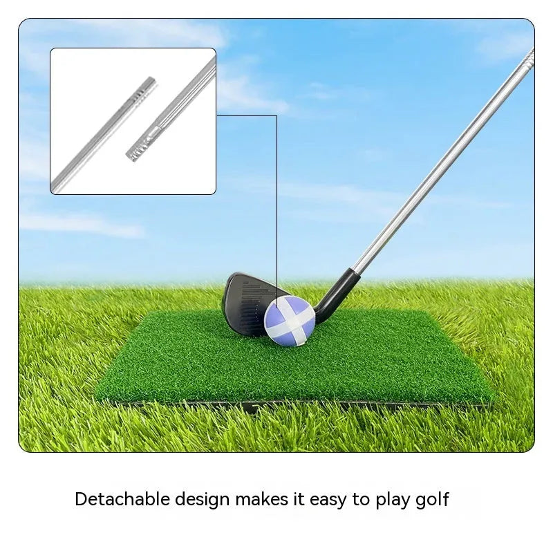 Parent-child metal golf club set showing adult and children's versions for outdoor sports practice