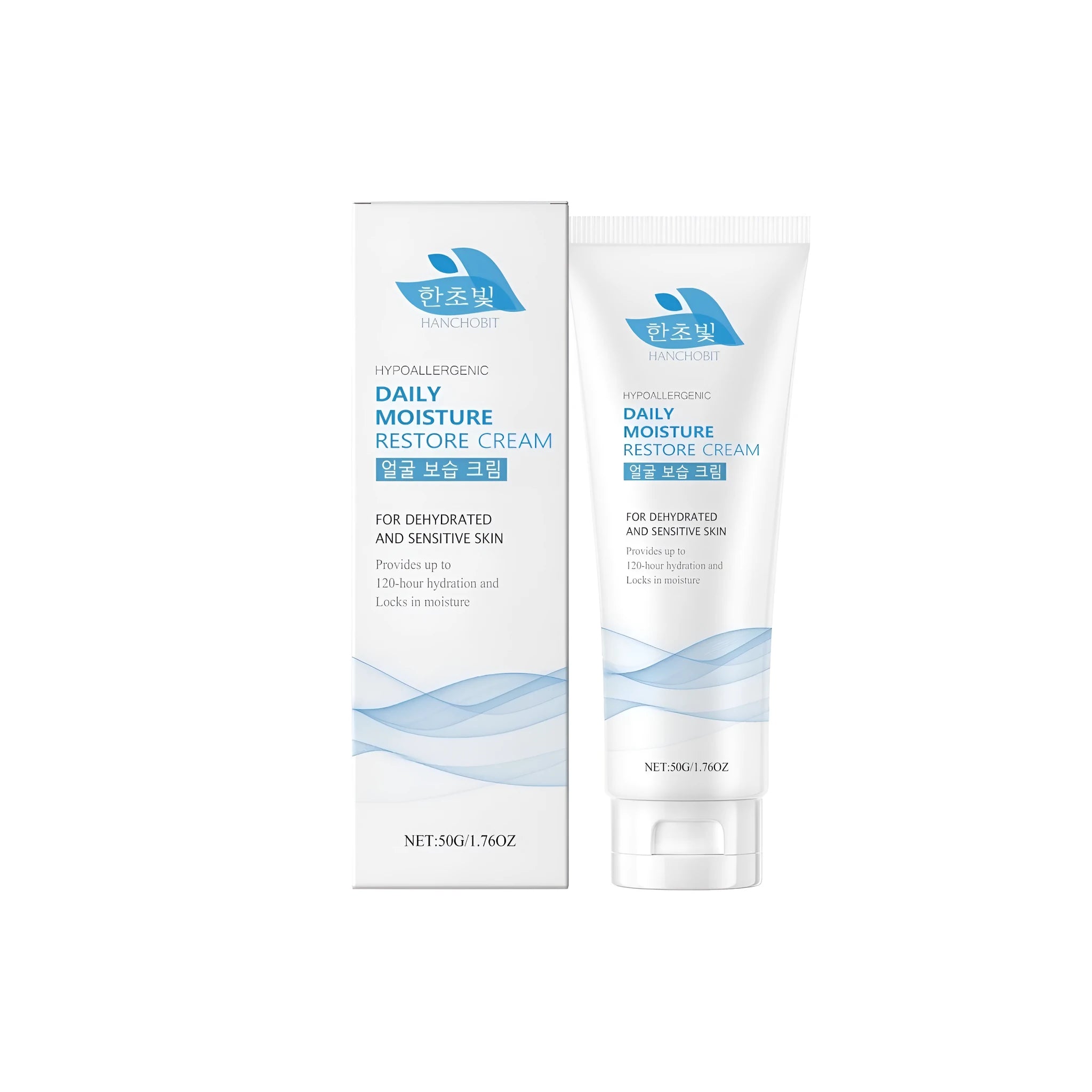 50g tube of facial moisturising cream with hyaluronic acid and ceramide NP formula