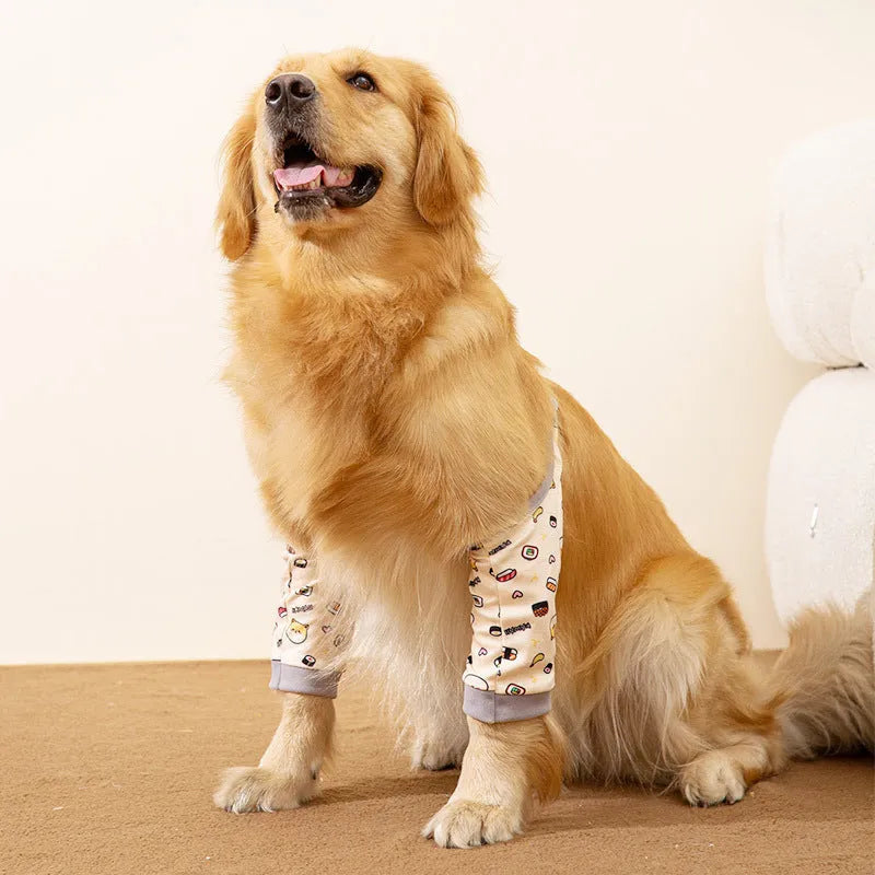 Blue polyester pet knee pad joint protective cover for dogs
