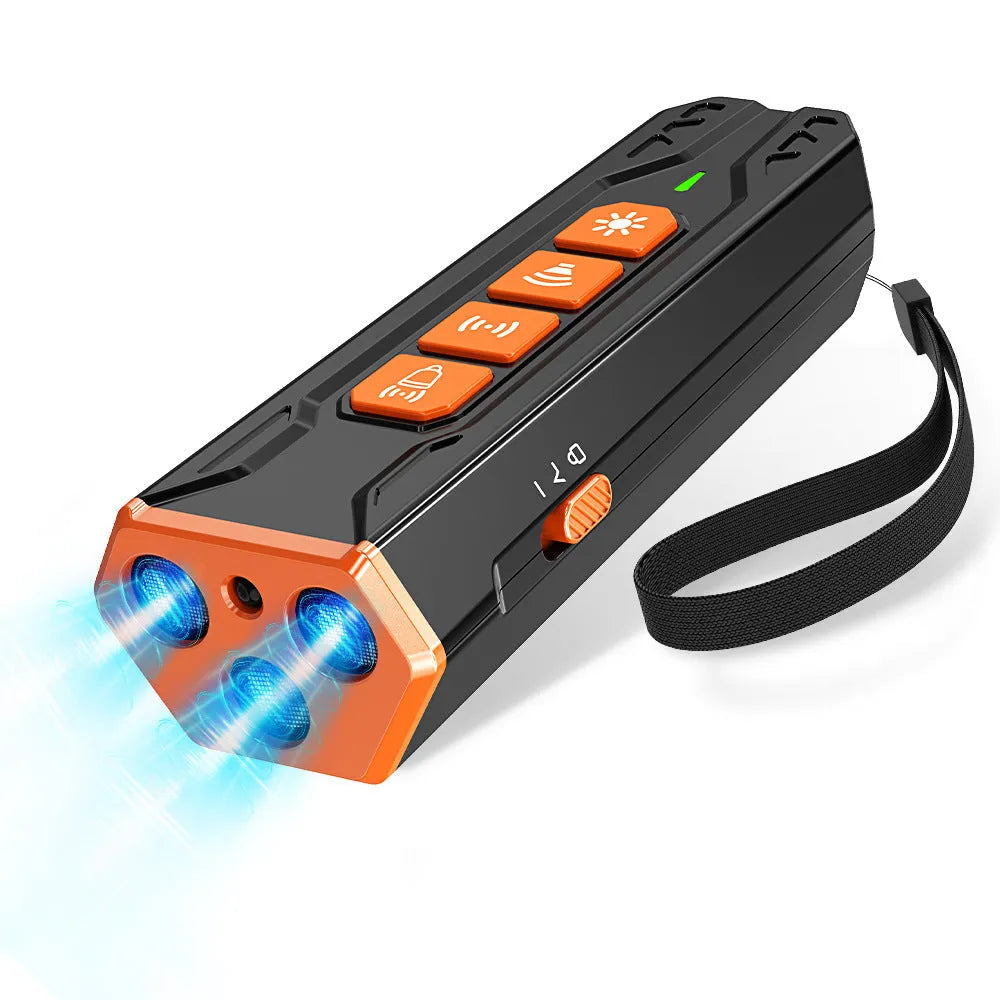 Three head ultrasonic pet trainer remote control in grey orange and black orange colour options