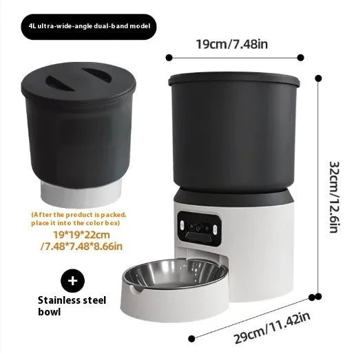 4-litre smart pet feeder with Wi-Fi remote control and video monitoring camera