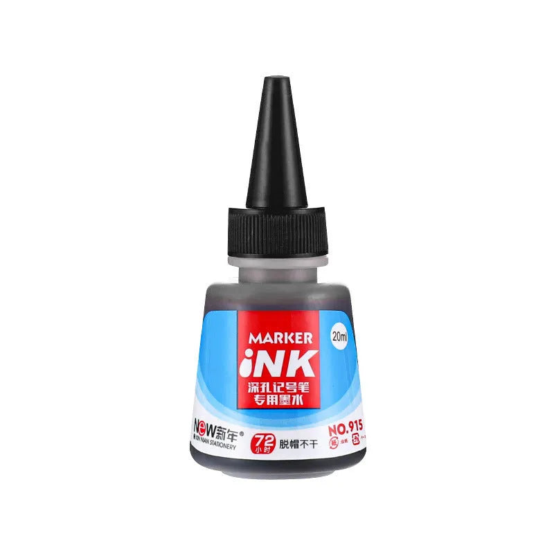 Oil marker pen for woodworking with quick-dry waterproof ink in black, red, blue, and green colours.
