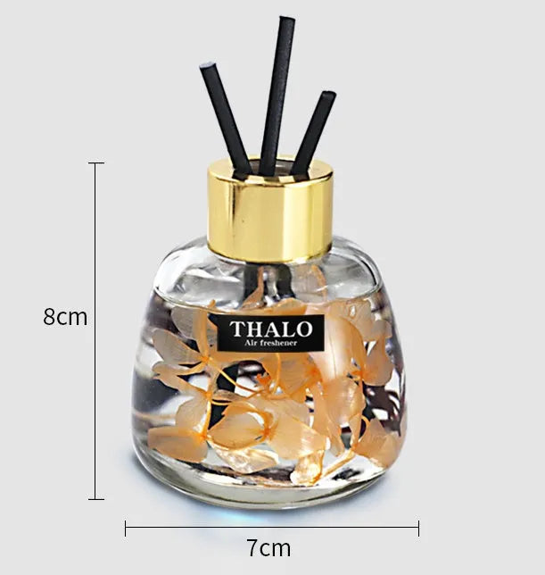 Glass bottle car air freshener ornament with loose incense diffuser in six scent varieties