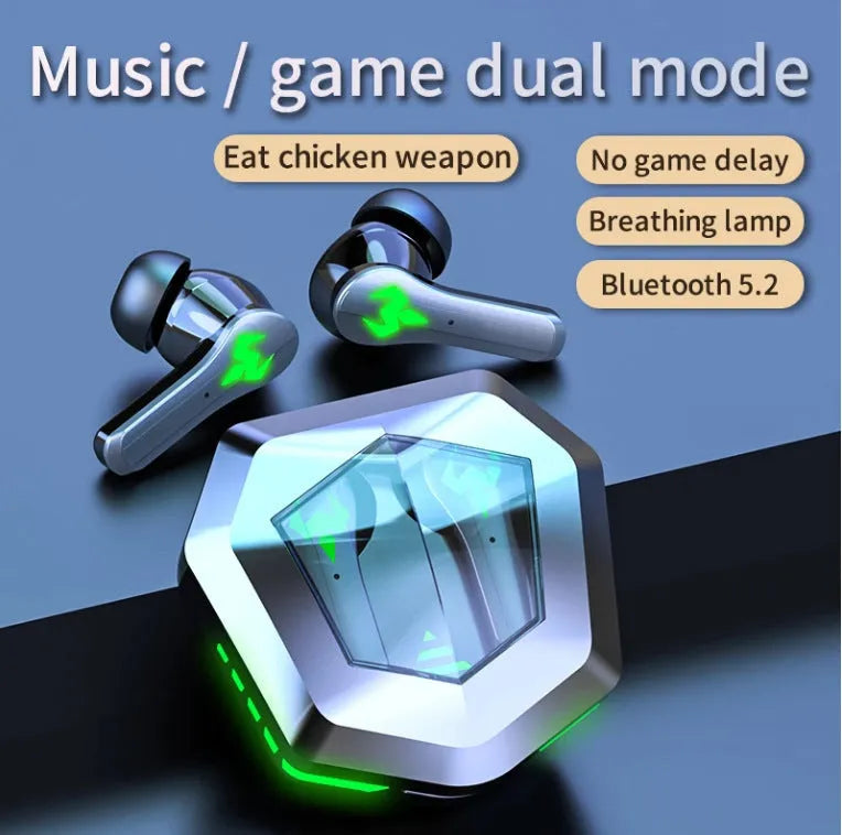 N35 black wireless Bluetooth gaming headset with in-ear private mould design