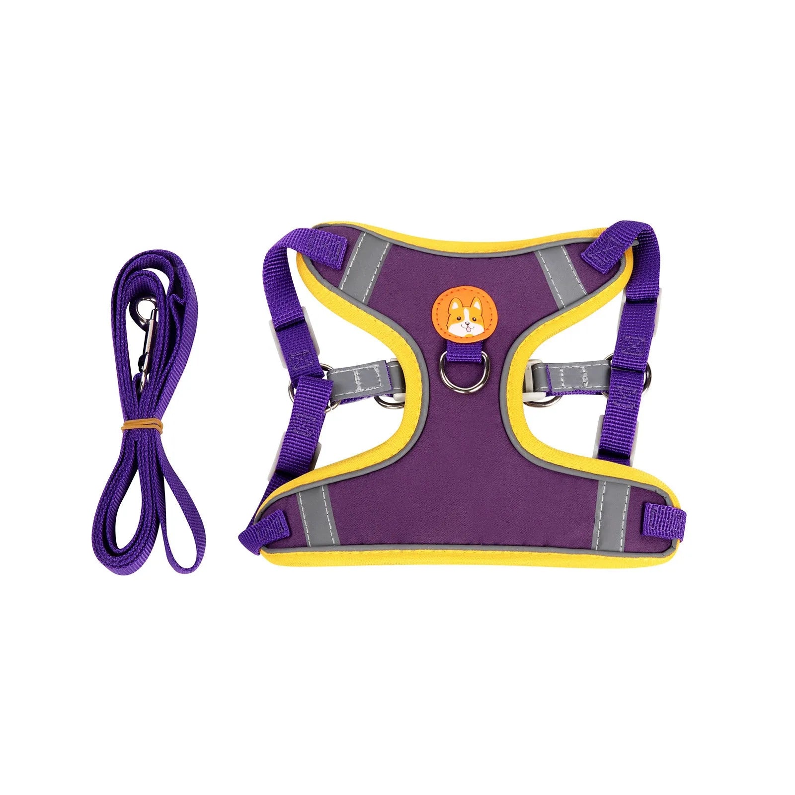 Adjustable dog haulage rope harness in six colours with anti-breaking safety feature