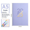 A5 soft leather daily planner with faux leather cover in multiple colour options