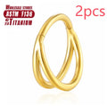 Titanium alloy fork nose ring in silver colour with diamond treatment and fork closure mechanism