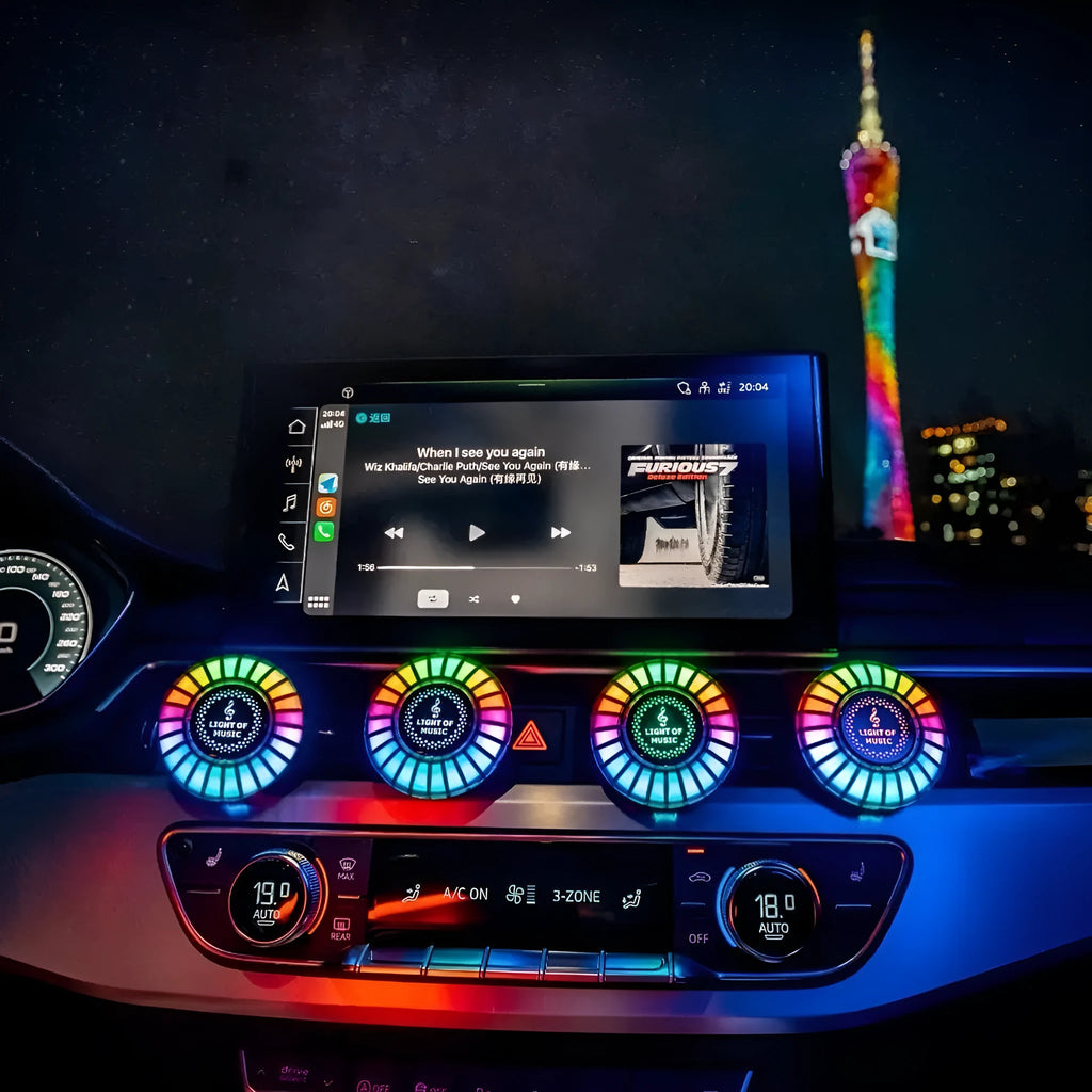 3D pickup RGB voice-controlled car atmosphere light with air vent aromatherapy function