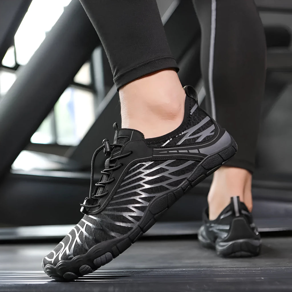 Breathable lace-up sports trainers with non-slip rubber soles in multiple colours