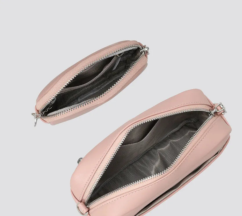 Simple women's large capacity PU shoulder bag in horizontal square shape with shoulder strap, available in multiple colours