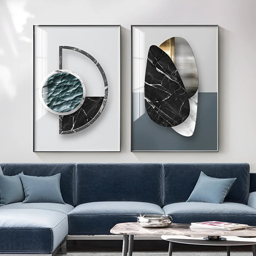 Abstract geometric pattern canvas wall poster in multiple size options