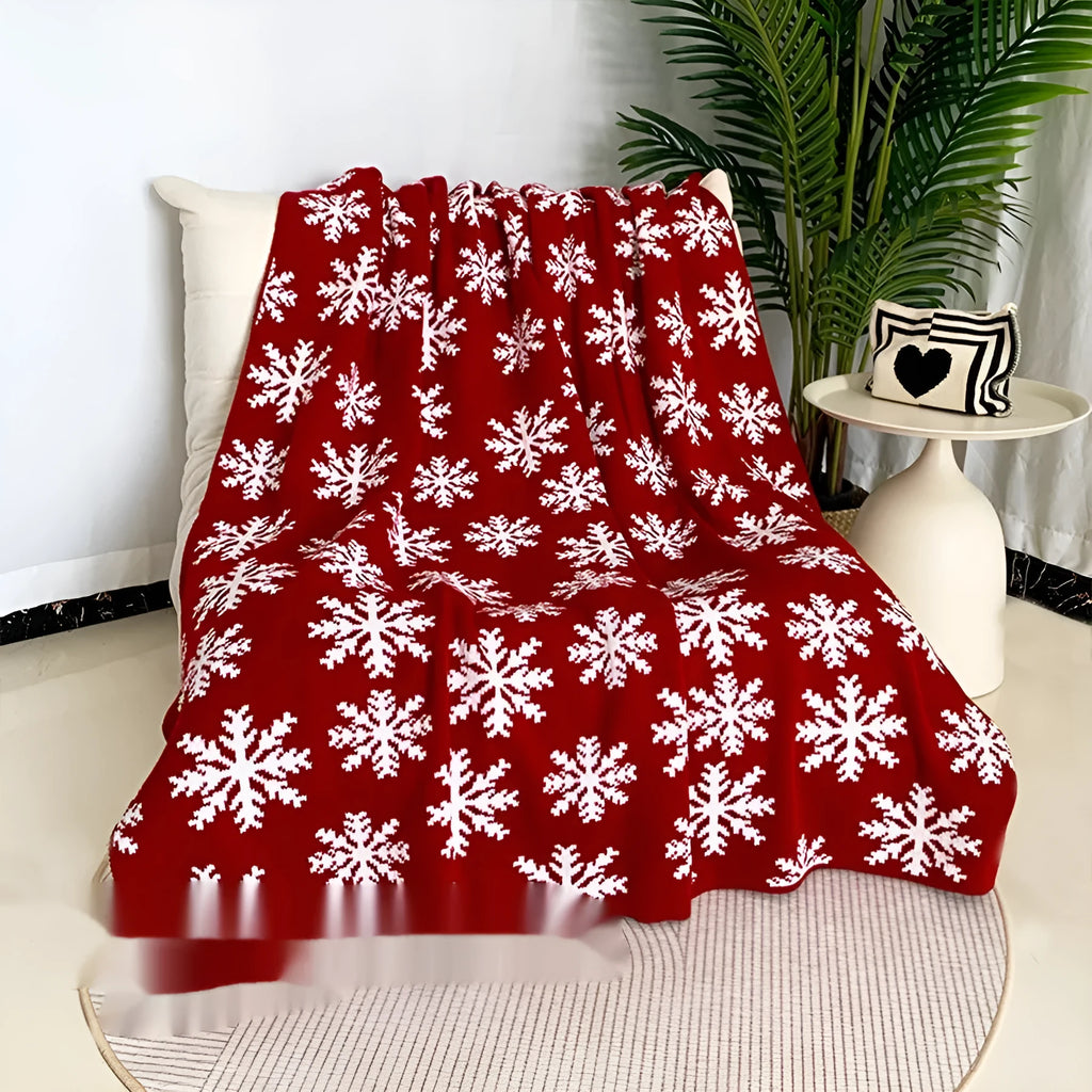 Personalised acrylic Christmas blanket with snowflake or reindeer pattern in choice of two sizes.