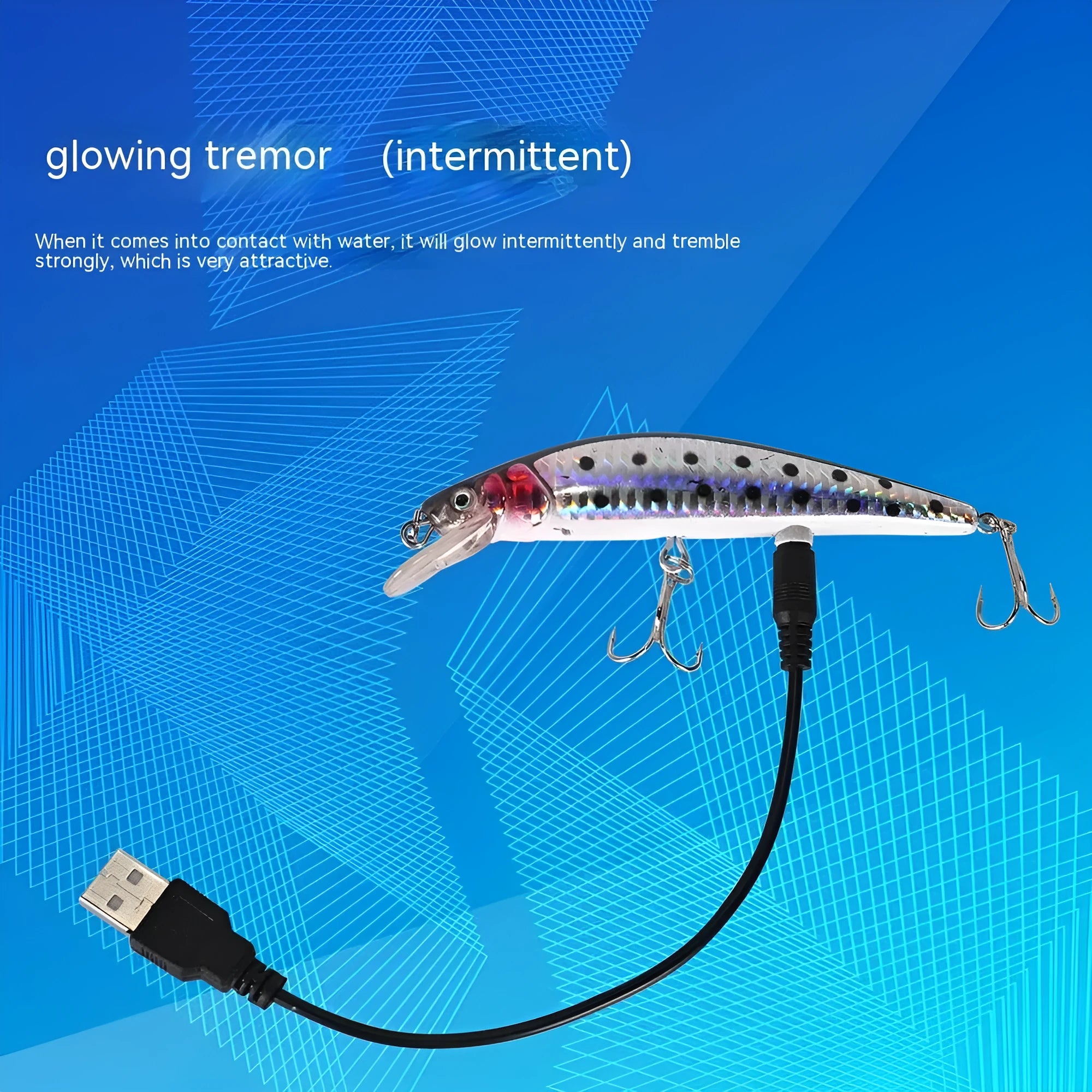 Floating Mino electric USB bait lamp fishing lure with LED lights for night fishing