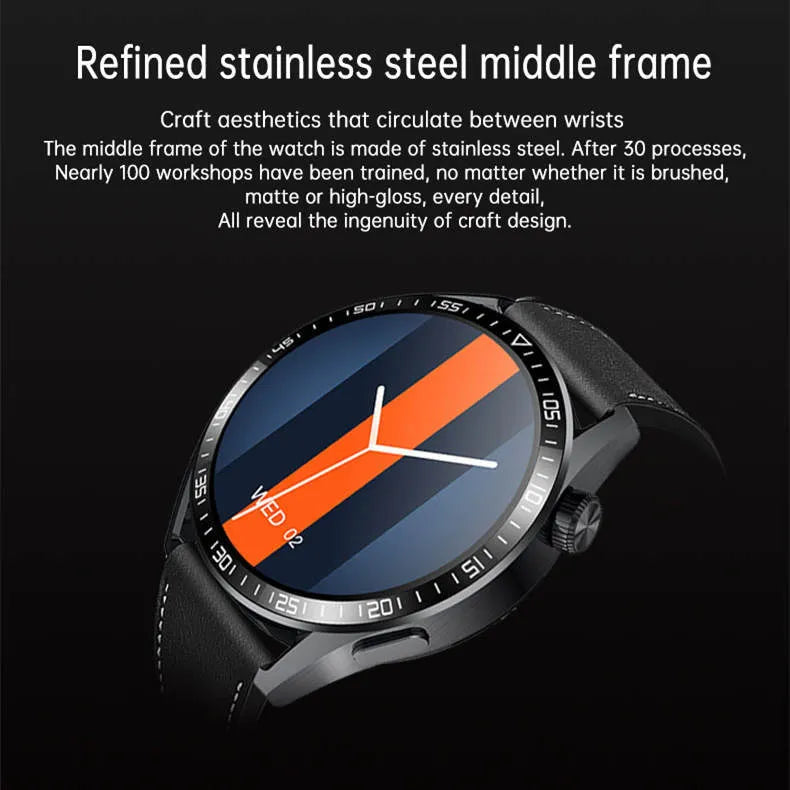 GS3 Max smartwatch in black or silver with 1.35-inch screen on a silicone strap, showing health metrics display.
