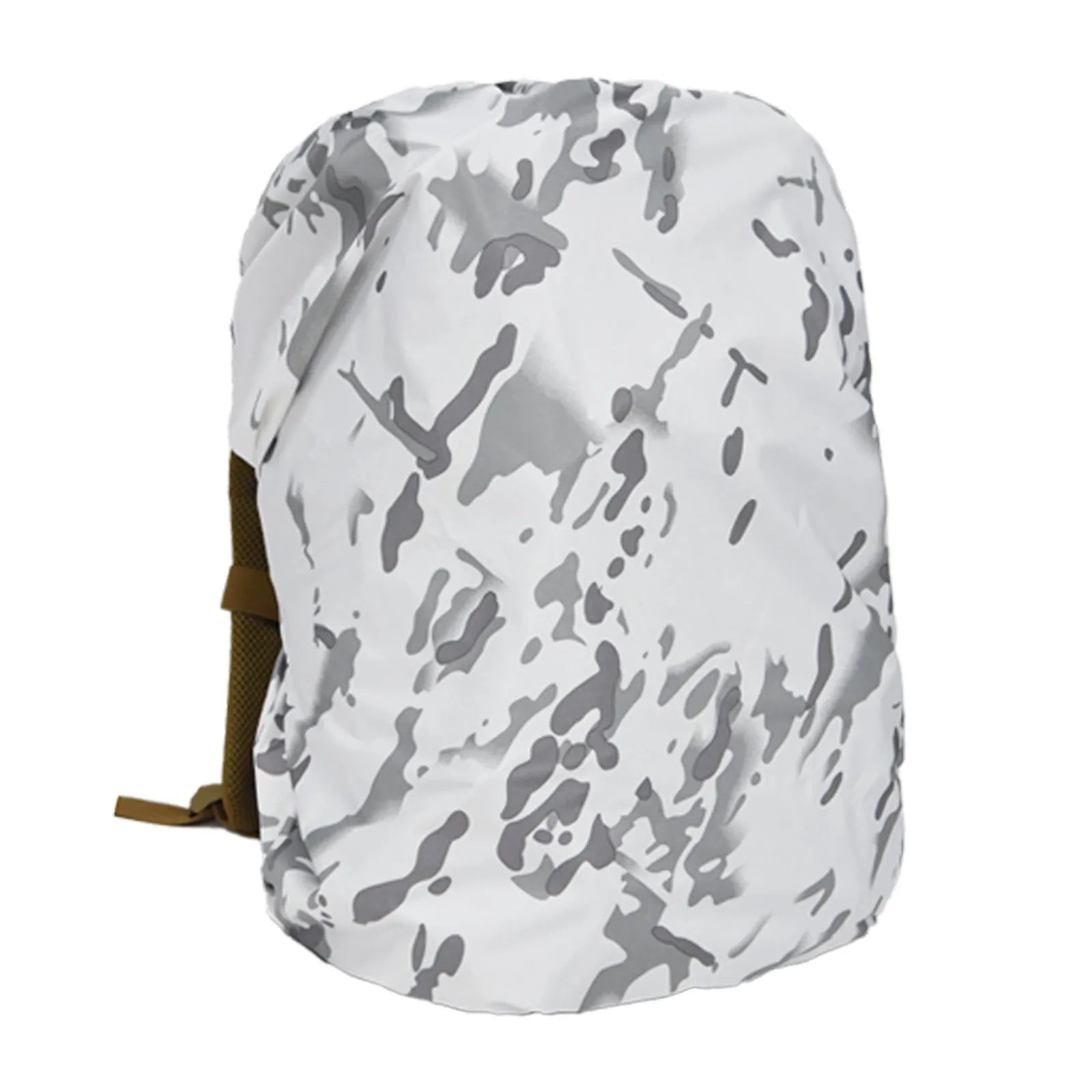 80L waterproof PU backpack rain cover in army green, for outdoor mountaineering and hiking.