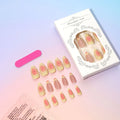 Fake nails with 3D cartoon flower designs on plastic wearable armour pieces in colour TY-318
