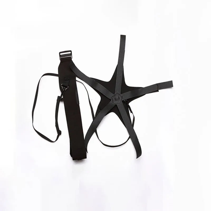 Black football juggling training belt with 2m cord for solo ball control practice