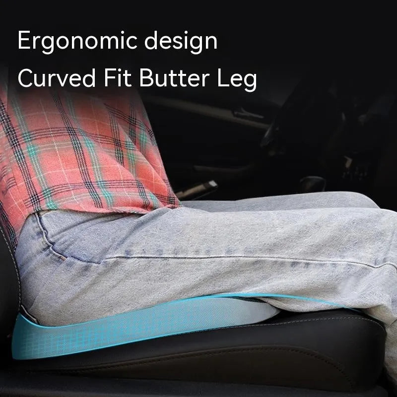 Curved bevel design seat cushion with memory foam core for tailbone support