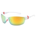 Men's semi-frameless windproof sports sunglasses for cycling in Bright Black Blue Mercury colour