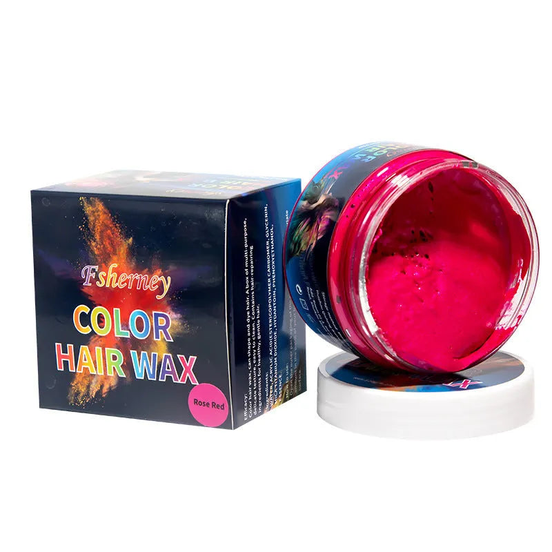 120g hair styling clay in multiple colours including blue, green, purple and rose red