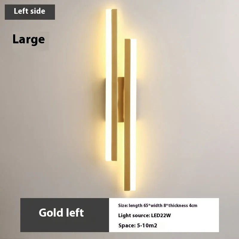 Scandinavian minimalist LED wall light with acrylic lampshade in black or gold finish