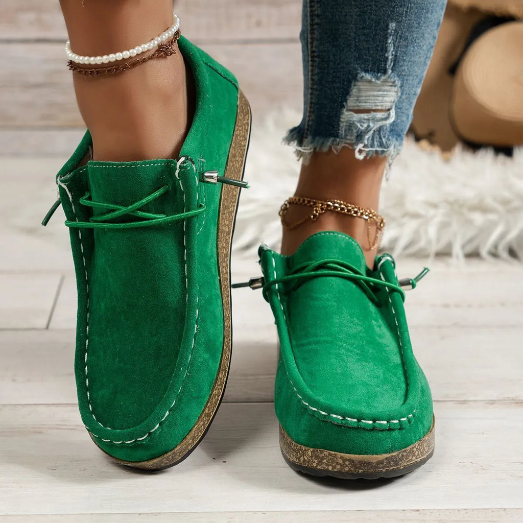 Plus size women's flat slip-on casual shoes with elastic band in five colours