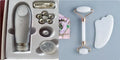 White jade double-headed facial roller and optional wooden gua sha scraping board.
