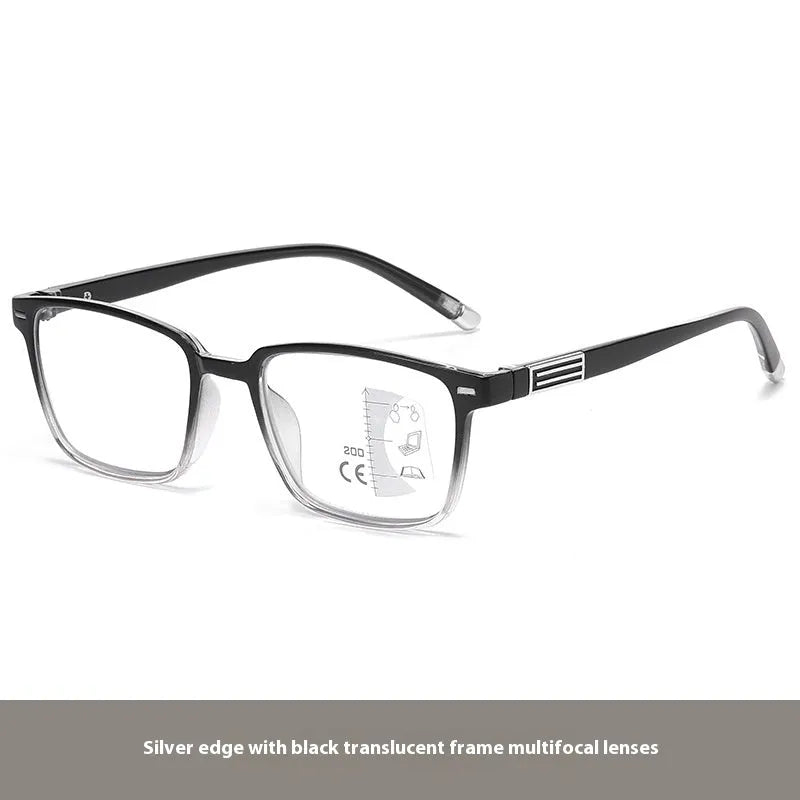 Multifocal reading glasses with anti-blue light and colour-changing lenses in various frame colour options