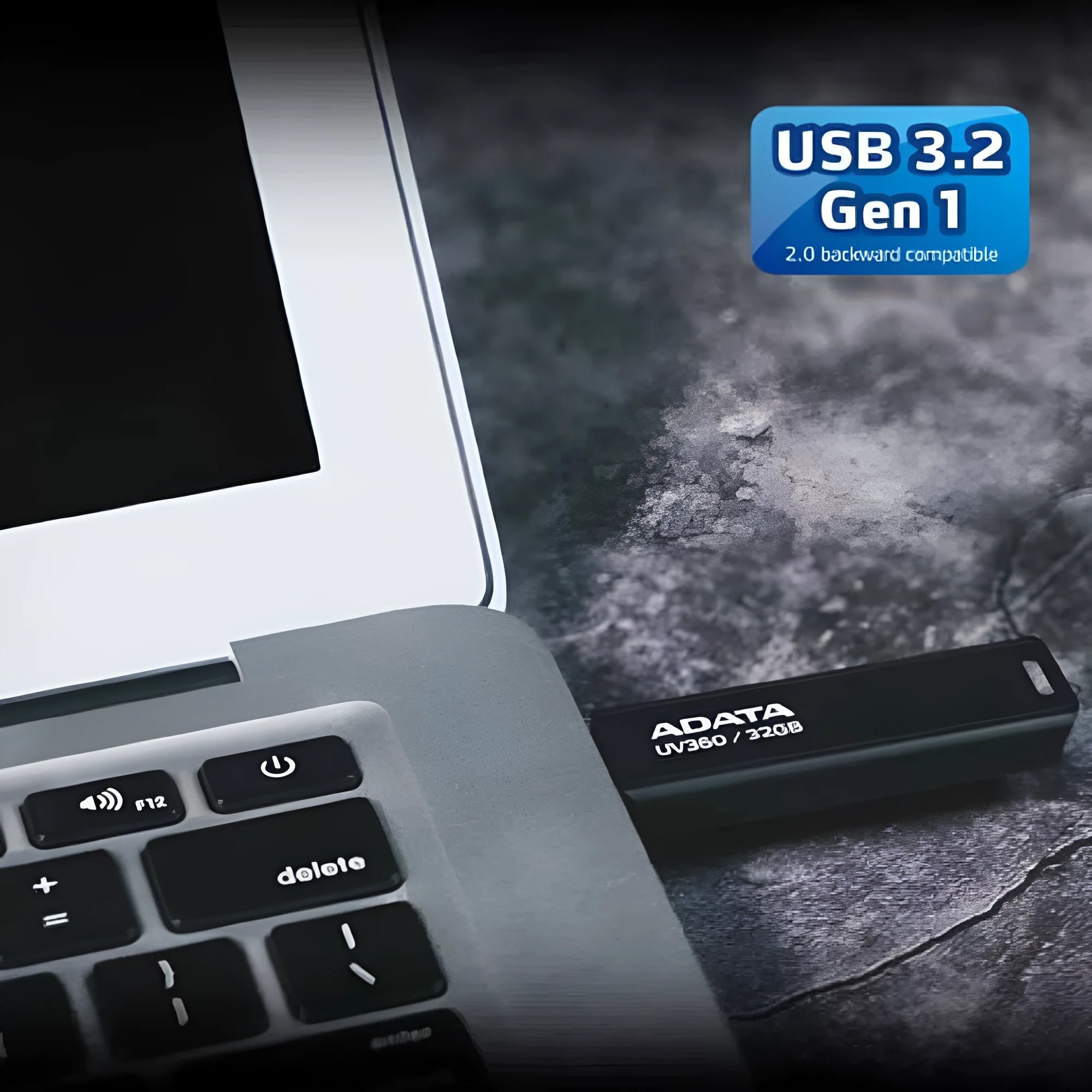Black car-mounted USB flash drive with flexible waterproof plastic casing measuring 53.3x17.9x7.4mm