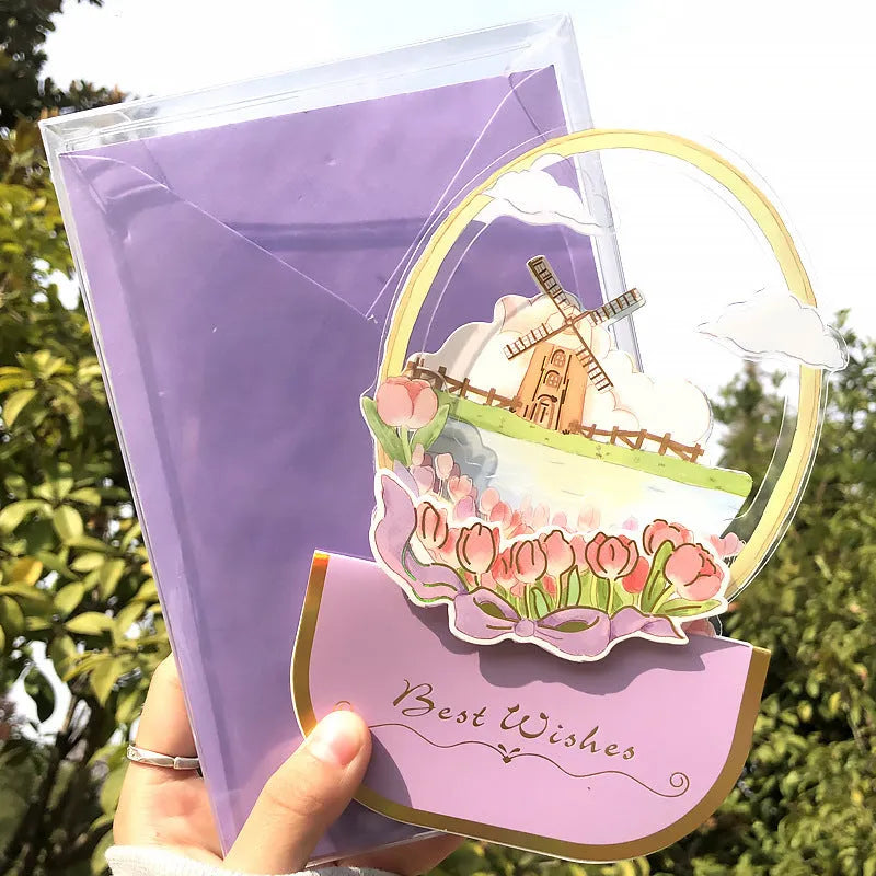 Boxed 3D butterfly birthday card with decorative accessories and envelope