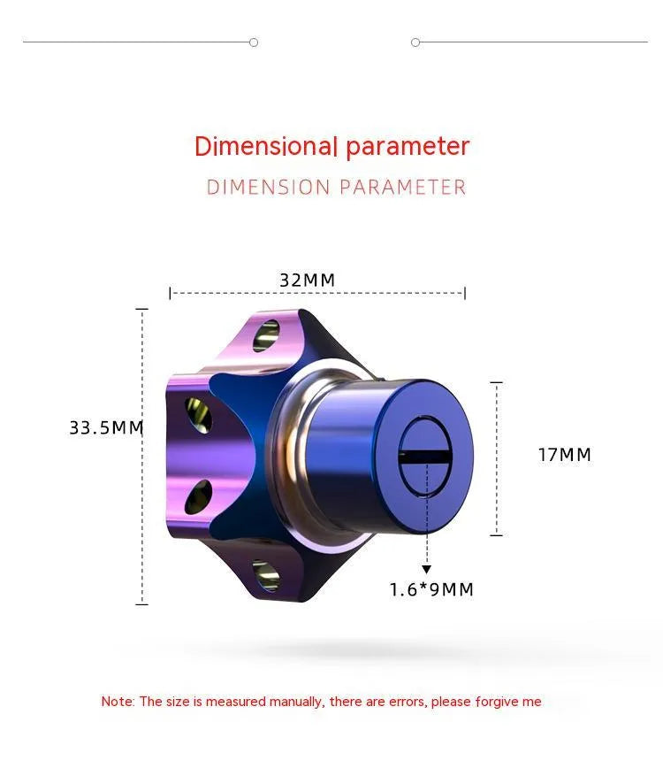 T6 aluminium motorcycle key cover in hexagonal, pentagram and plum blossom designs for 1.6x9mm keys