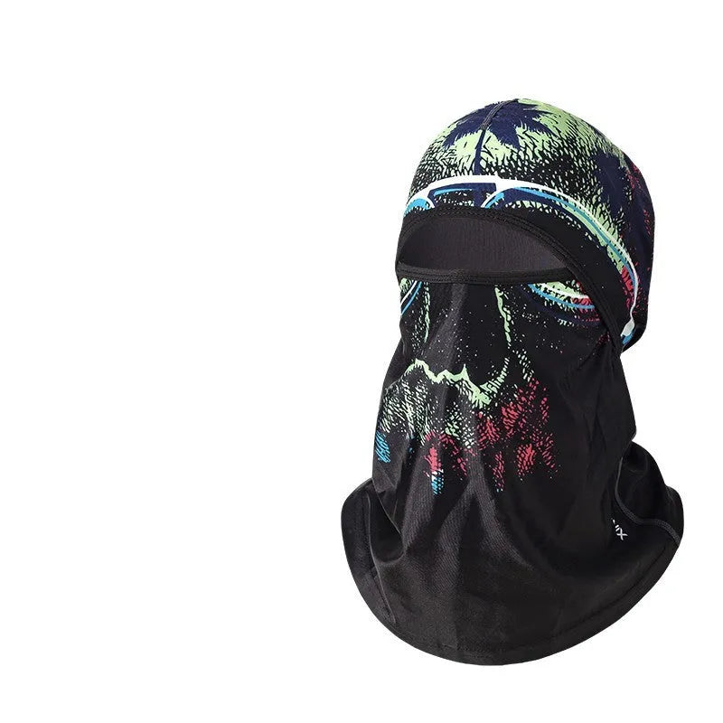 Cotton motorcycle riding head cover with dome cap design and included gloves for autumn winter travel protection