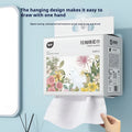 Disposable hanging roll of thick face cloths with 100 sheets in viscose-polyester blend