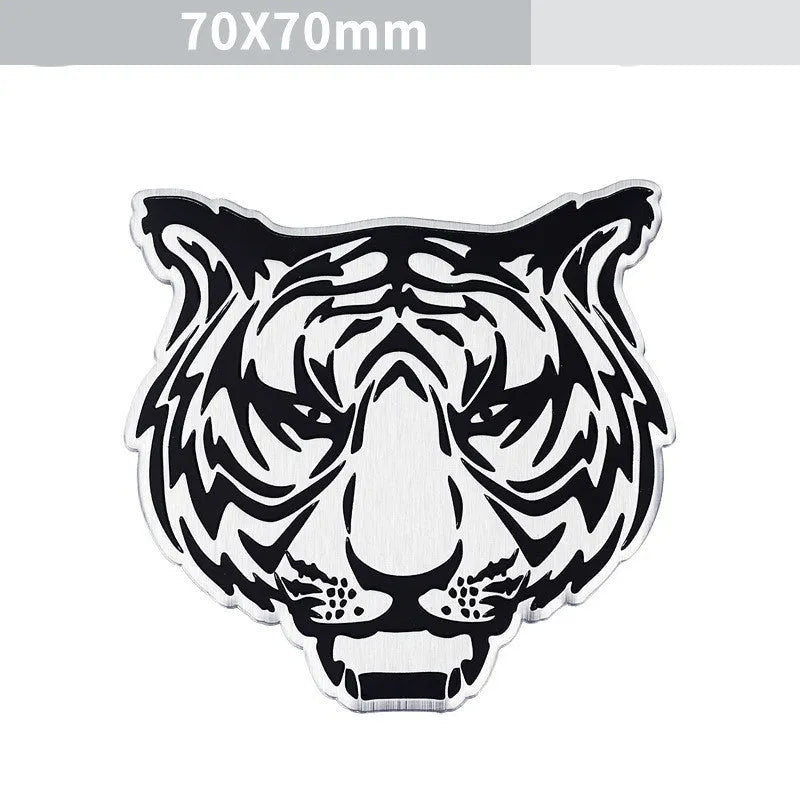 Aluminium car body sticker in animal designs like lion, eagle, and wolf for vehicle personalisation.