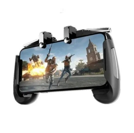 Multifunctional mobile game handle in black, blue, or white colours for smartphone gaming control