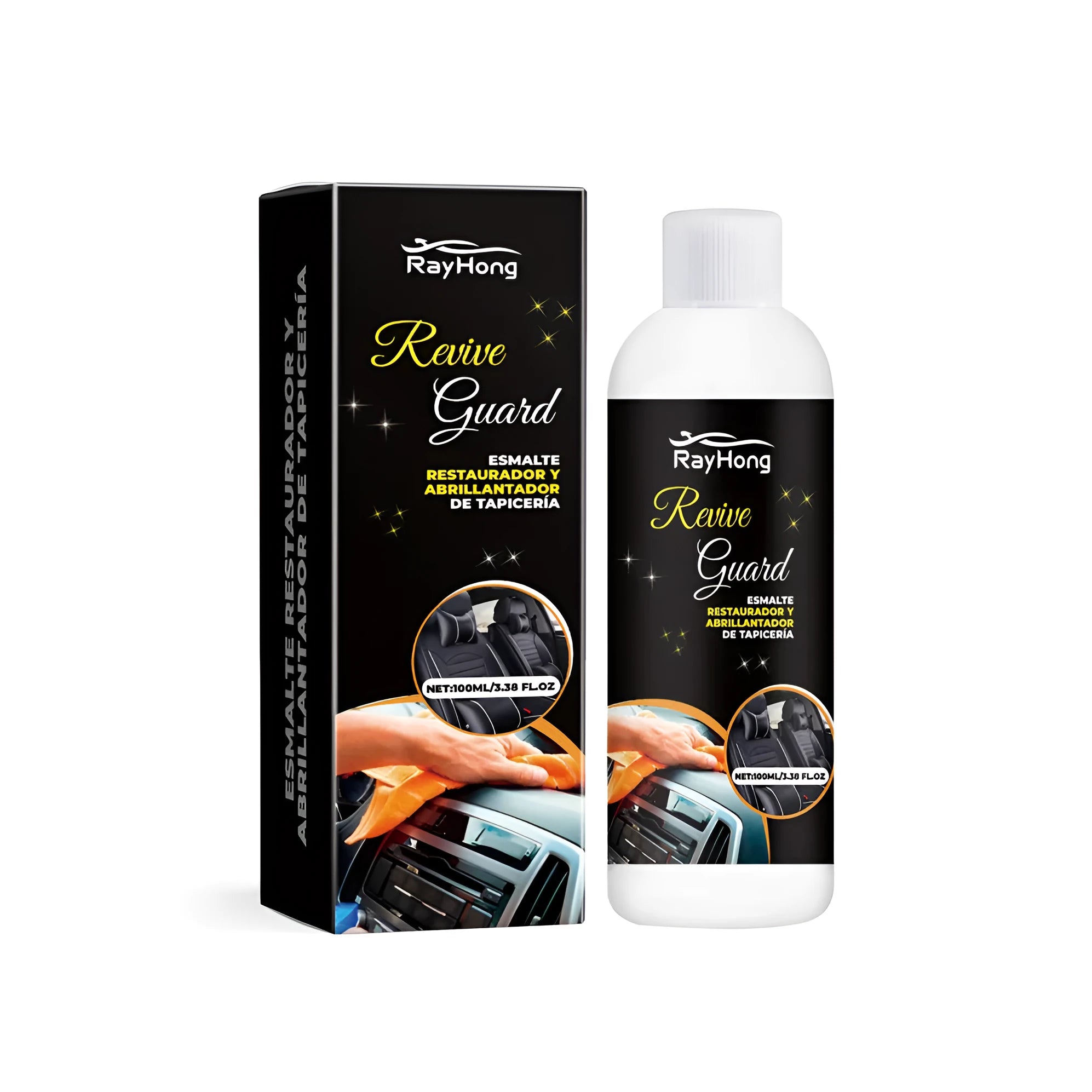 Automotive polish container for car interior repair and maintenance with cylindrical design