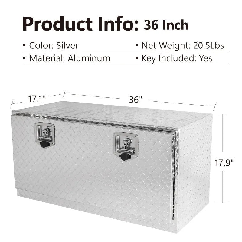 Black aluminium alloy tool case with 26-inch dimensions and T-casting design